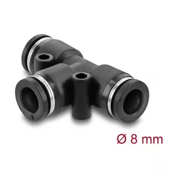 DeLOCK 60749 pneumatický T konektor 8 mm s dvoma montážnymi otvormi