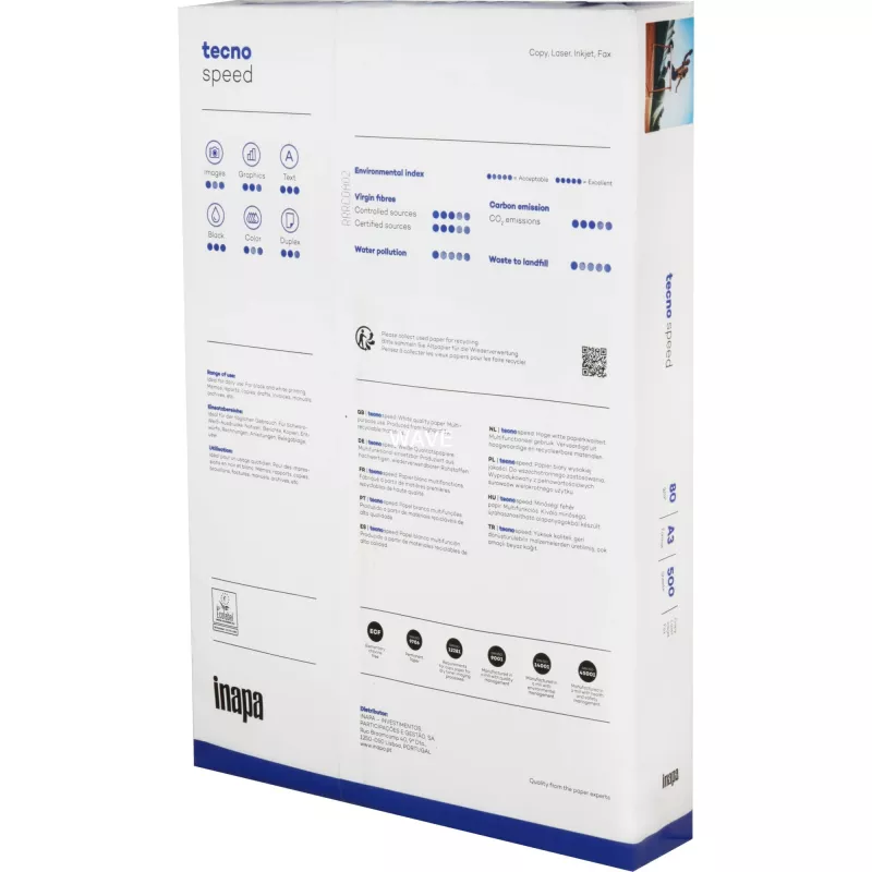 Papier do tlačiarne A3 inapa-tecno Tecno Speed 500 listov biely