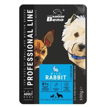 SUPER BENO Adult Small and medium Rabbit - mokré krmivo pre psov - 100 g
