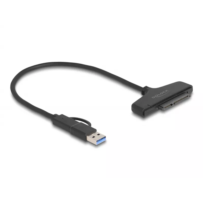DeLOCK USB na SATA konvertor 6 Gb/s USB Type-C Type-A 0,3 m