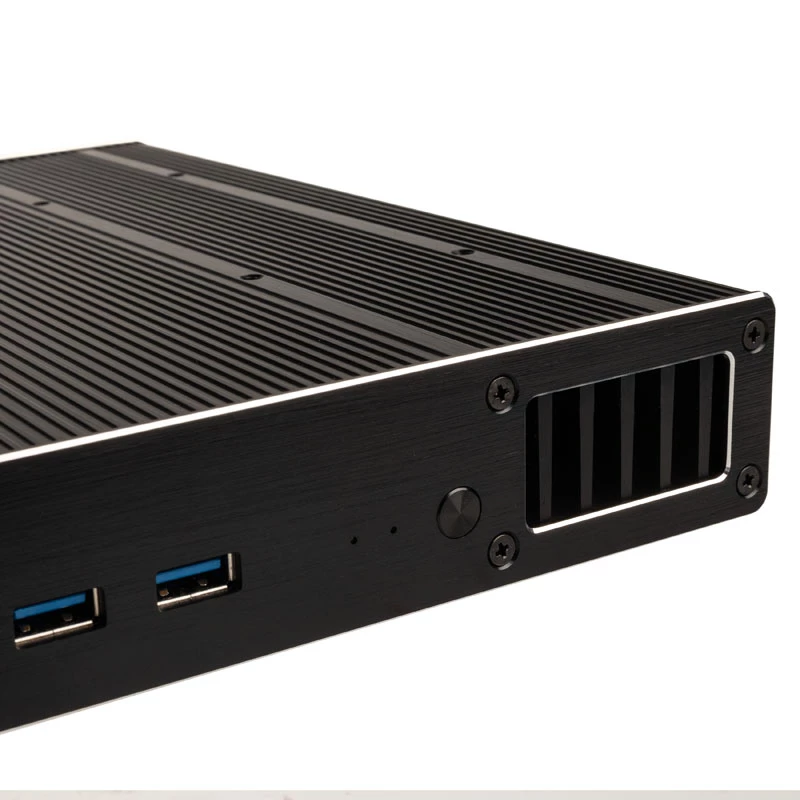 Akasa Plato TN - Ultra Small Form Factor (USFF) - PC - čierna - hliník - domáca kancelária - Kensington