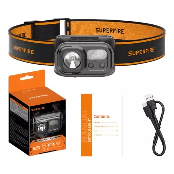 Čelová lampa Superfire HL23 s výkonom 220 lm a USB-C nabíjaním