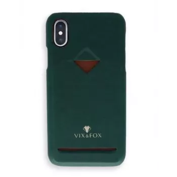 Zadný kryt s priehradkou na karty VixFox pre iPhone XSMAX – lesná zelená, zadné ochranné puzdro s priehradkou na karty