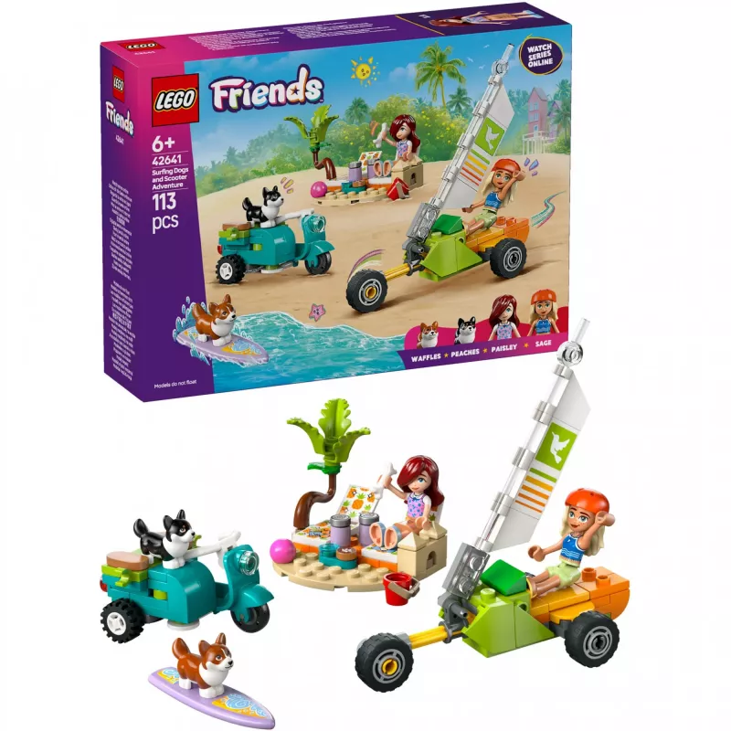 LEGO FRIENDS 42641 Surfujúce psy a dobrodružstvo na kolobežke