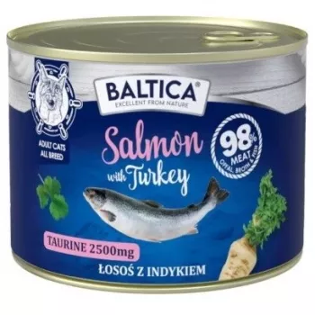 BALTICA Excellent losos s morčacím – mokré krmivo pre mačky – 185 g