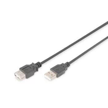 Digitus - USB predlžovací kábel - USB Type-A, 4-pin (M) - USB Type-A, 4-pin (W) - 3,0 m (USB / USB2.0) - čierny (AK-300202-030-S)