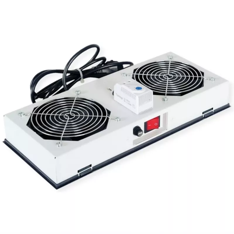 ROLINE ventilátorová jednotka 26.21.0019 — 2 ventilátory pre 19-palcovú nástennú skriňu, sivá