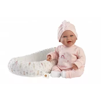 Bábika Llorens Mimi Baby 42 cm — realistická tvár, smeje sa, mäkké telo