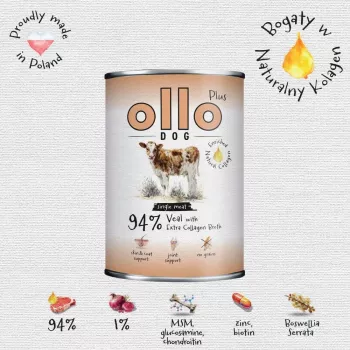 Ollo Plus kolagén teľacie 400g konzerva pre psov