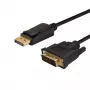 Videokáblový adaptér SAVIO CL-106 DisplayPort (konektor samec) na DVI (konektor samec), 1,8 m, čierny, max. 1920×1080