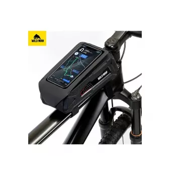 Wildman M90 cyklistická taška na rám s držiakom na mobil čierna