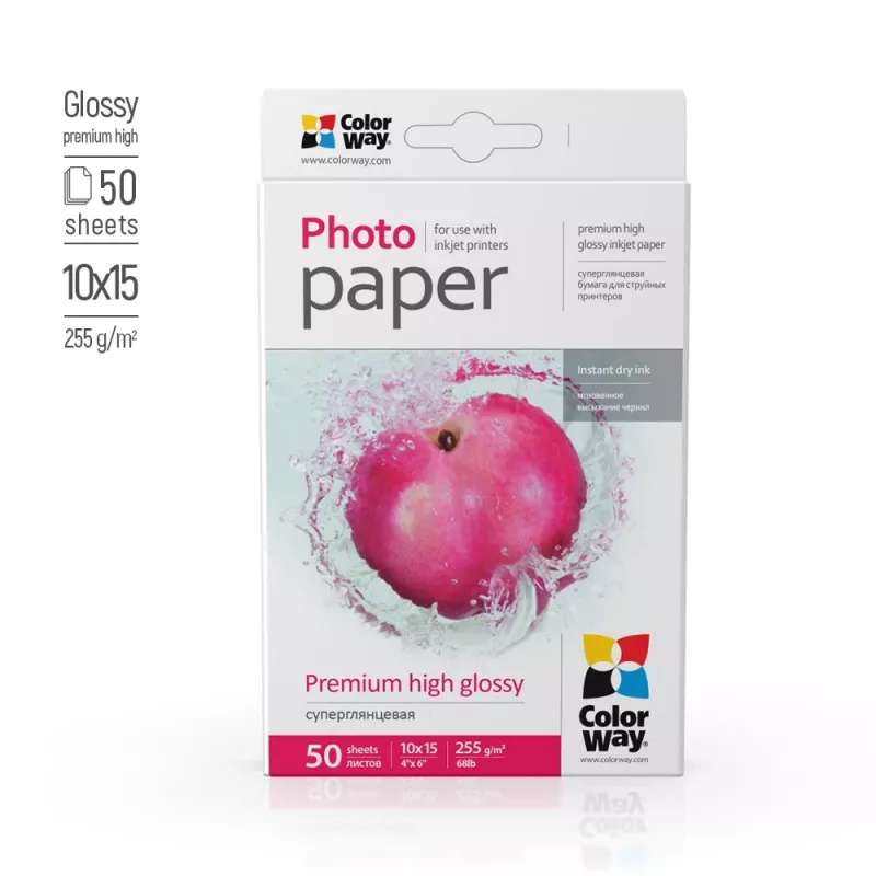 Fotografický papier ColorWay PSG2550504R lesklý 255 g/m² 10x15 cm 50 listov