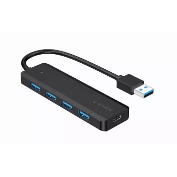 USB hub Gembird 4-port USB 3.1 (Gen 1) — 4 porty, USB 3.2 Gen 1 Type-A, 5V/2.1A, 109×30×10 mm, čierny