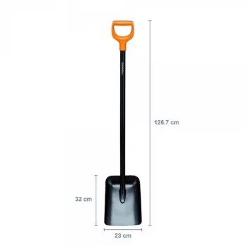 Fiskars Solid kovová lopata s D rukoväťou