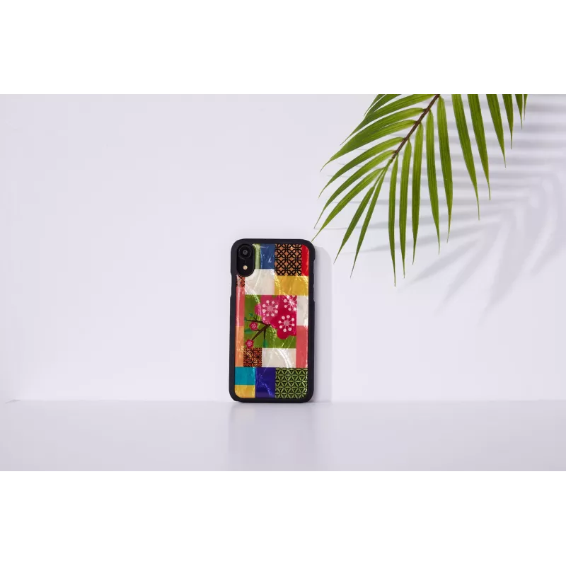 Puzdro na telefón iKins pre iPhone XR — vzor čerešňových kvetov, čierna