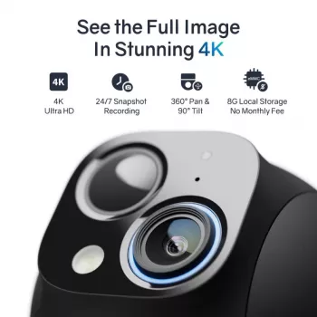 Safemo ST1 SolarCam 4K UHD video, 8x zoom, 132° výhľad, nočné videnie, Wi-Fi 2,4 GHz, 3W solár, biela