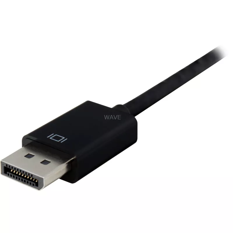 DisplayPort 1.2 > DVI24+1 konvertor, kábel čierny, 15 cm