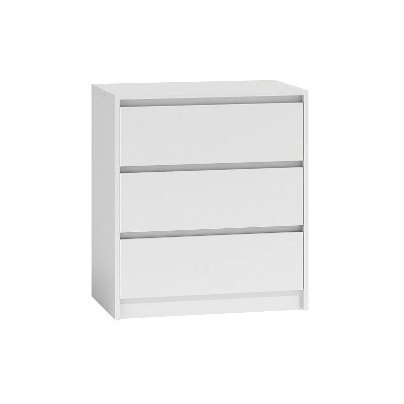 Komoda Top e Shop K3 BIEL, 3 zásuvky, biela, drevotrieska, 700×430×780 mm