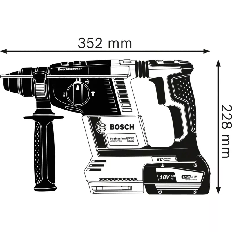 BOSCH. SDS+ kladivo GBH 18V-26 Solo 2,6J