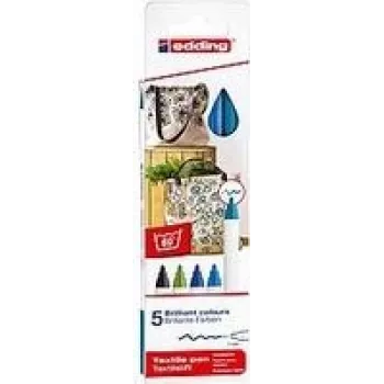 Sada fixiek Edding 4600 fixky, 5 kusov, viacfarebné, balenie box, vyrobené v Nemecku