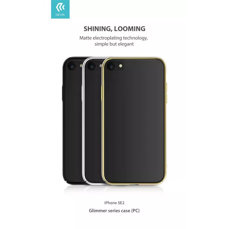 Ochranné puzdro Devia Glimmer séria pre iPhone SE2, zlatá, tvrdá PC zadná časť