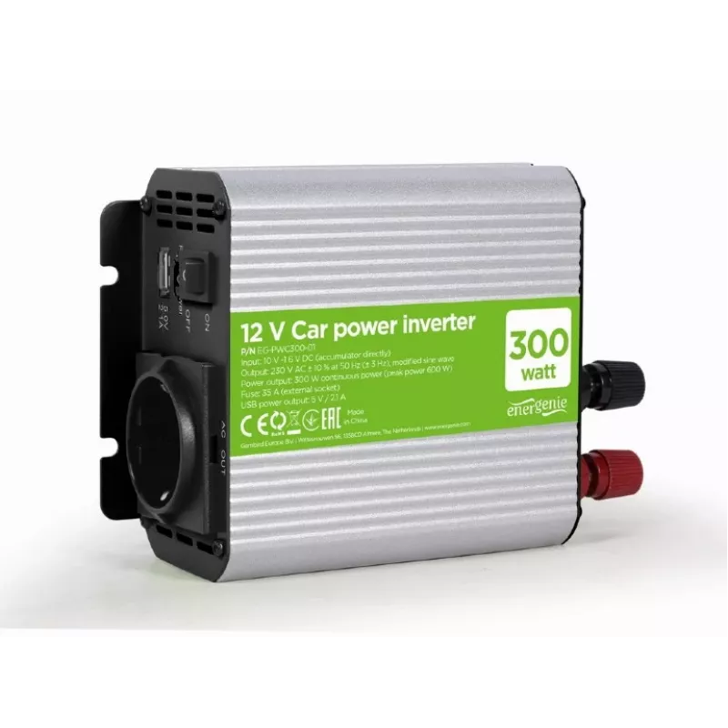Gembird EG-PWC300-01 menič napätia do auta 300 W sivý