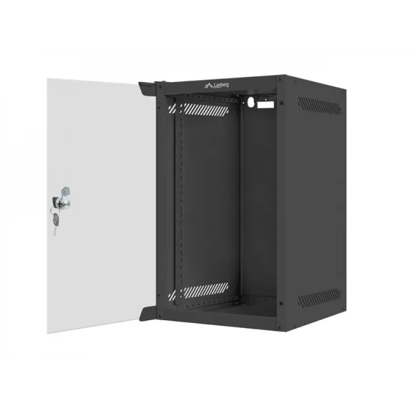 Nástenný rack LANBERG WF10-2309-10B 9U, 469×280×310 mm, hĺbka 10 palcov, čierna, IP20