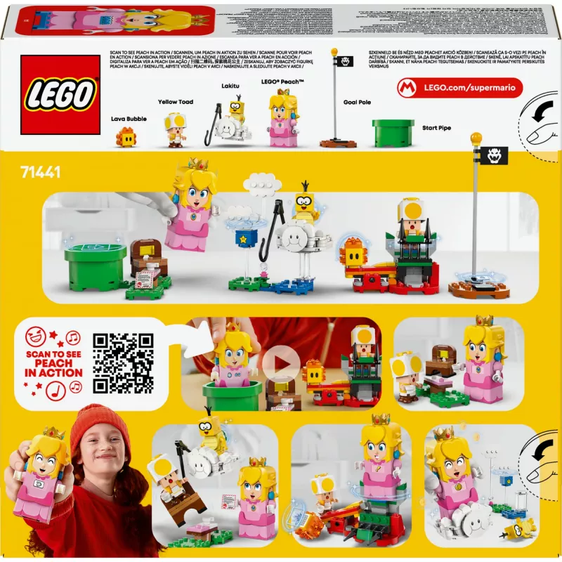 Konštrukčná hračka LEGO 71441 Super Mario interaktívna figúrka LEGO Peach súprava, kompatibilná so systémom LEGO