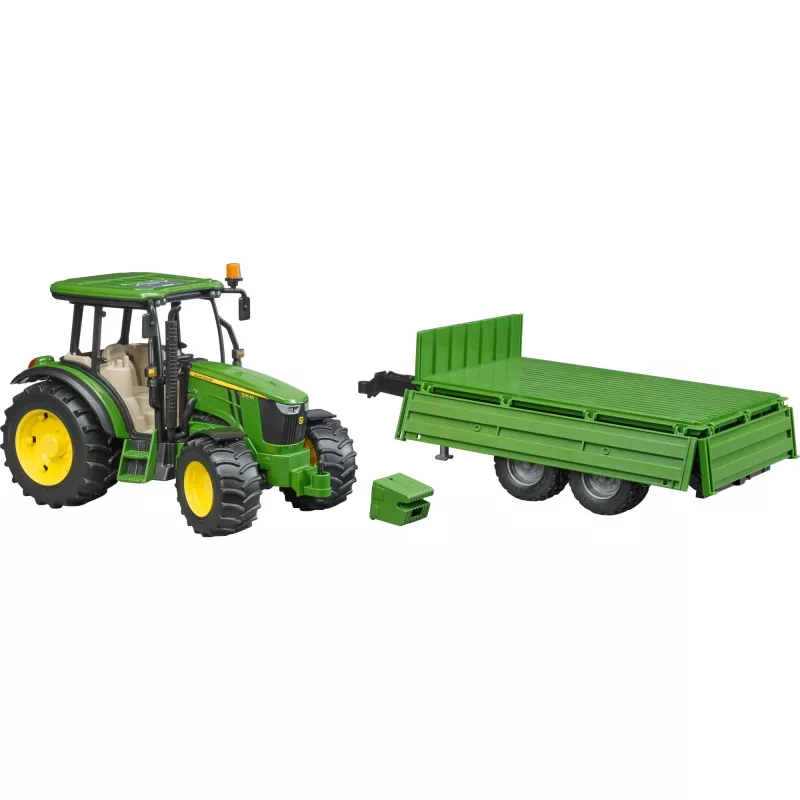 Model traktora BRUDER John Deere 5115 M s vyklápacím prívesom