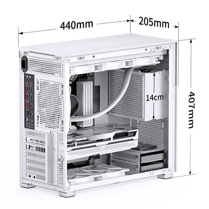 PC skriňa Jonsbo D41 MESH Midi Tower biela
