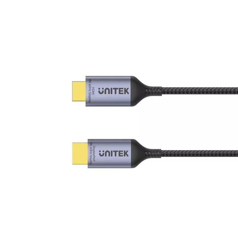 UNITEK KÁBEL DISPLAYPORT 1.4 NA HDMI 2.1, 8K, 1,8 M