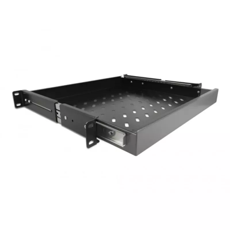 Delock - Rack zásuvka - čierna - 1U - 48,3 cm (19 palcov)