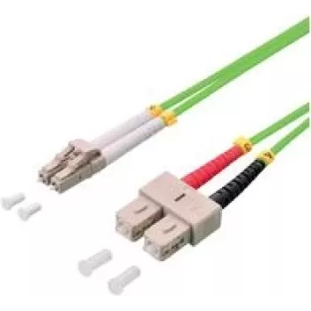LogiLink - patch kábel - LC/UPC multimód (M) na SC/UPC multimód (M) - 5 m - vlákno - duplex - 50/125 µm - OM5 - svetlozelená
