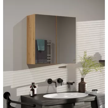 Kúpeľňová nástenná skrinka top e shop POLA 2DL ARTISAN — nástenná dub, 600×220×600 mm, 3 police