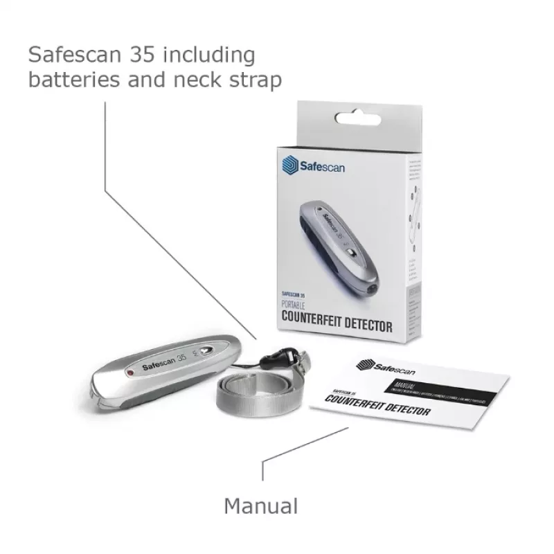 Safescan 35 prenosný detektor falošných bankoviek, UV / magnetický / ochranné vlákno
