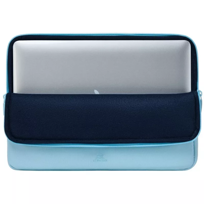 Puzdro na notebook Rivacase Riva Szuzuka 14 palcov pastelovo modrá – ochranné neoprénové puzdro pre 14-palcové notebooky