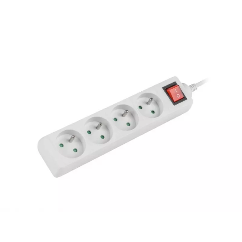 Predlžovacia zásuvka Lanberg PS1-04E-0150-W 1,5m 4 AC zásuvky interiér biela