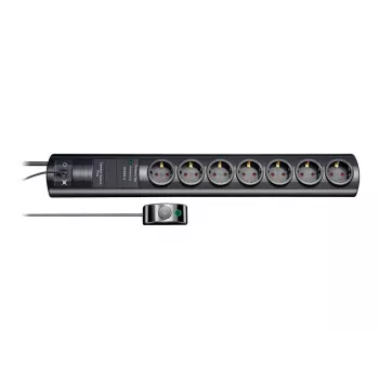 brennenstuhl Primera-Tec Comfort Switch Plus - prepäťová ochrana - striedavý prúd 250 V - 3500 Watt - výstupné zásuvky: 7 - 2,0m - Nemecko - čierna