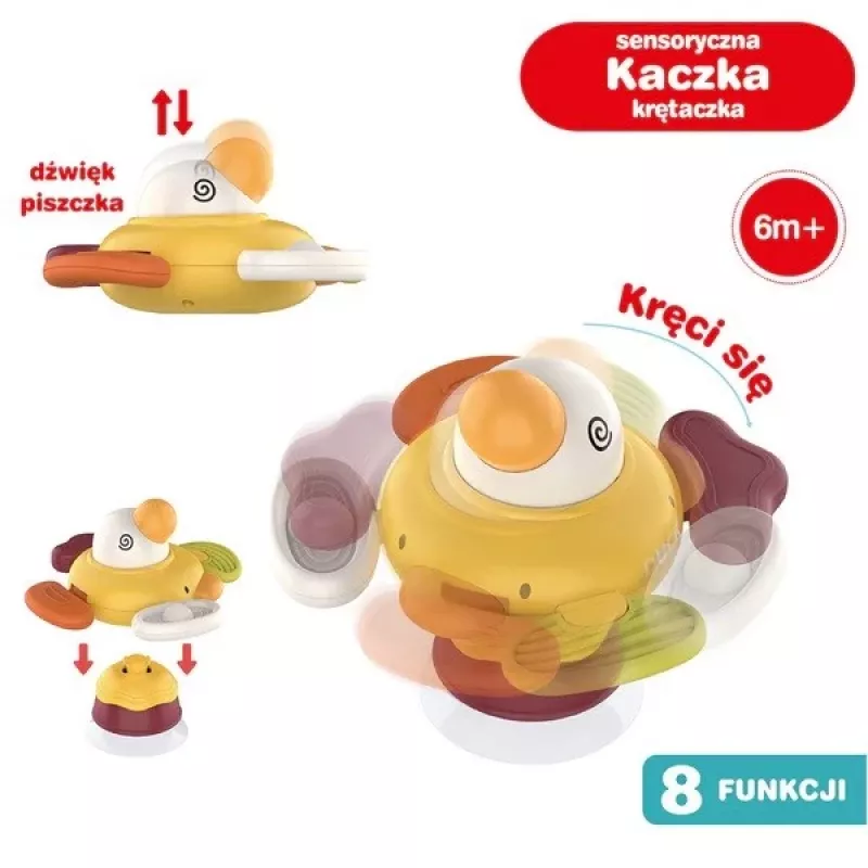 Plüš interaktívna senzorická kačica Ascato 122946 — mäkká textúra, farebný dizajn