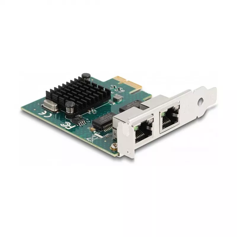 DeLOCK PCI Express x1 karta 2 x RJ45 Gigabit LAN BCM sivá