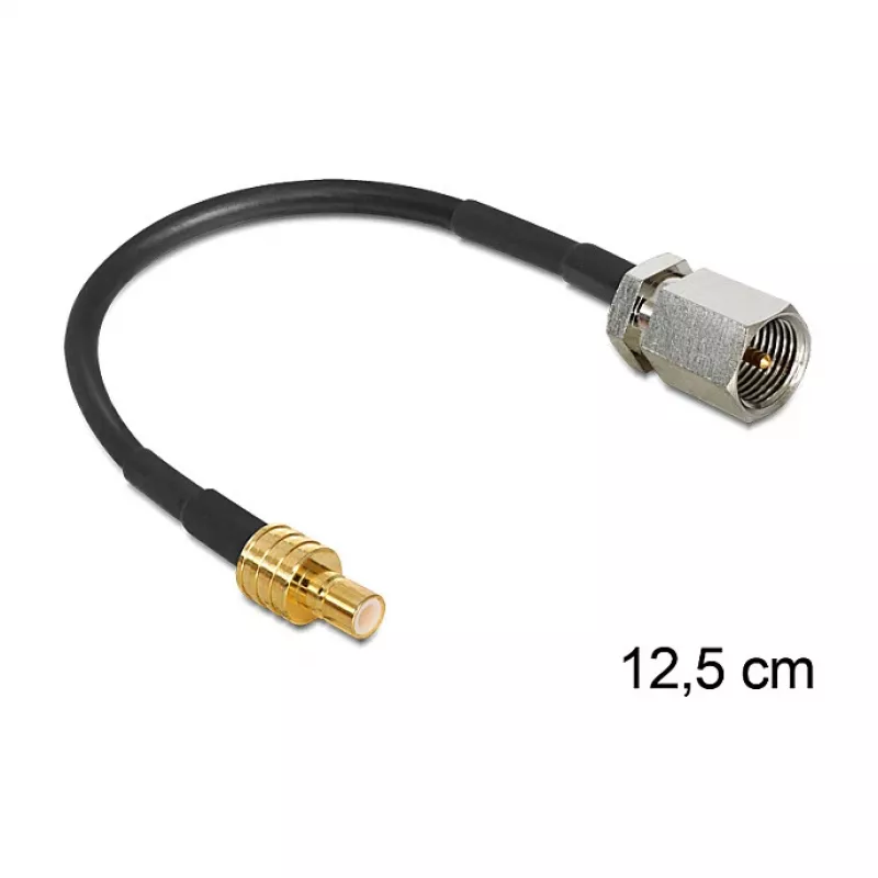 Koaxiálny kábel DeLOCK 88473 0,125m FME SMB zlatý čierny
