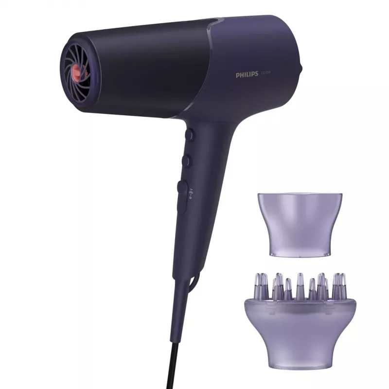 Fén Philips 5000 Series BHD514/00, 2300 W, fialový, 6 rýchlostí, 6 teplotných stupňov, ionizačný, Cool Shot