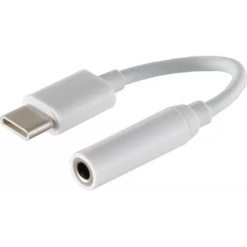 Audio kábel S/CONN 14-05020 0,1 m 3,5 mm USB Type-C biely