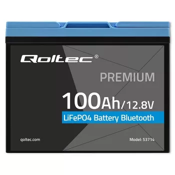 LiFePO4 batéria QOLTEC 12,8 V 100 Ah s Bluetooth — 12,8 V 100 Ah