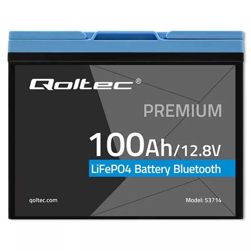 LiFePO4 batéria QOLTEC 12,8 V 100 Ah s Bluetooth — 12,8 V 100 Ah
