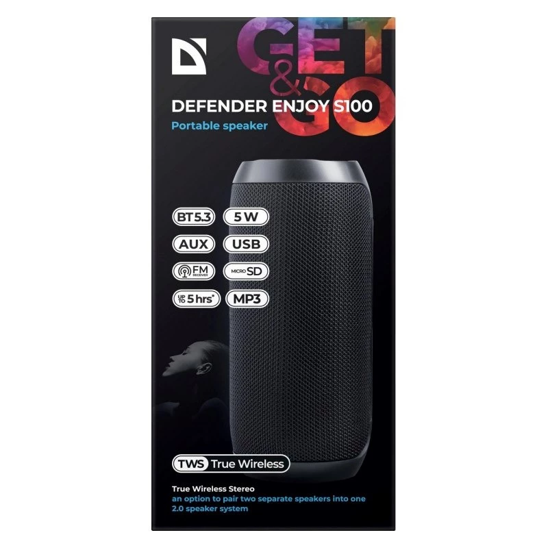 Defender Enjoy S100 Bluetooth reproduktor, 5 W, čierny