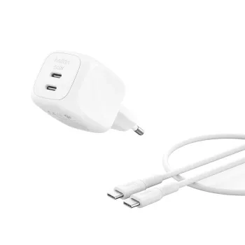 Belkin BoostCharge Pro - napájací zdroj - GaN - 50 wattov - rýchle nabíjanie - 2 výstupné konektory (2 x USB-C)