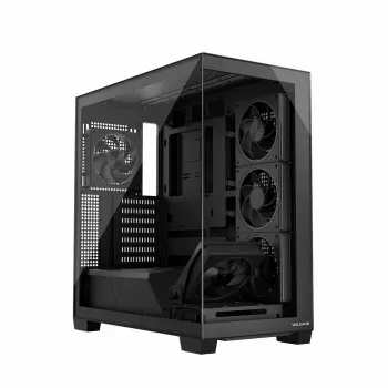PC skriňa MODECOM Volcano Stellar 5F ATX Midi Tower, tvrdené sklo, 5 predinštalovaných ventilátorov, USB‑C, podporuje microATX/ATX, max. GPU 420 mm, výška CPU chladiča 175 mm