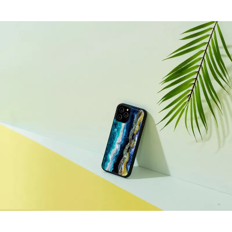 Ochranné puzdro iKins pre Apple iPhone 12 / 12 Pro — fialový achátový vzor
