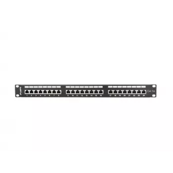Patch panel 1U LANBERG PPS5-1024-B — 24-portový RJ-45 Cat5, kov, čierny, racková montáž